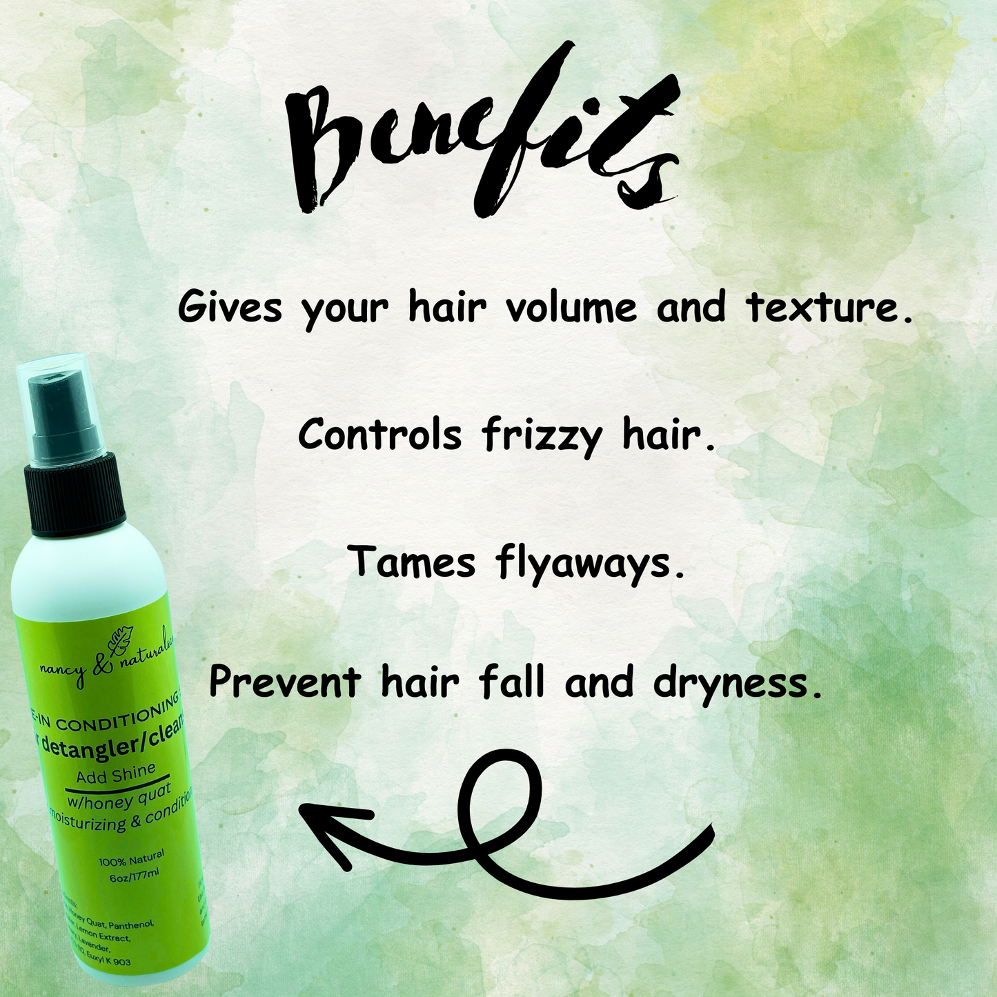 Leave-In Conditioning Spray, Hair Detangler/Cleanser